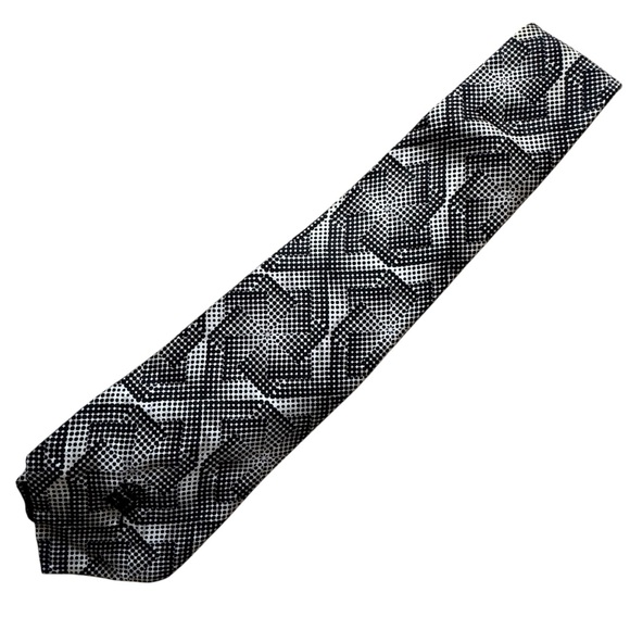 Vintage Black and White Geometric Contemporary Modern Print Tie - Picture 1 of 10